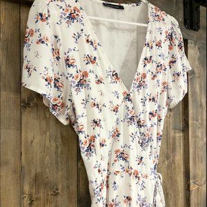 Floral White Tie Dress